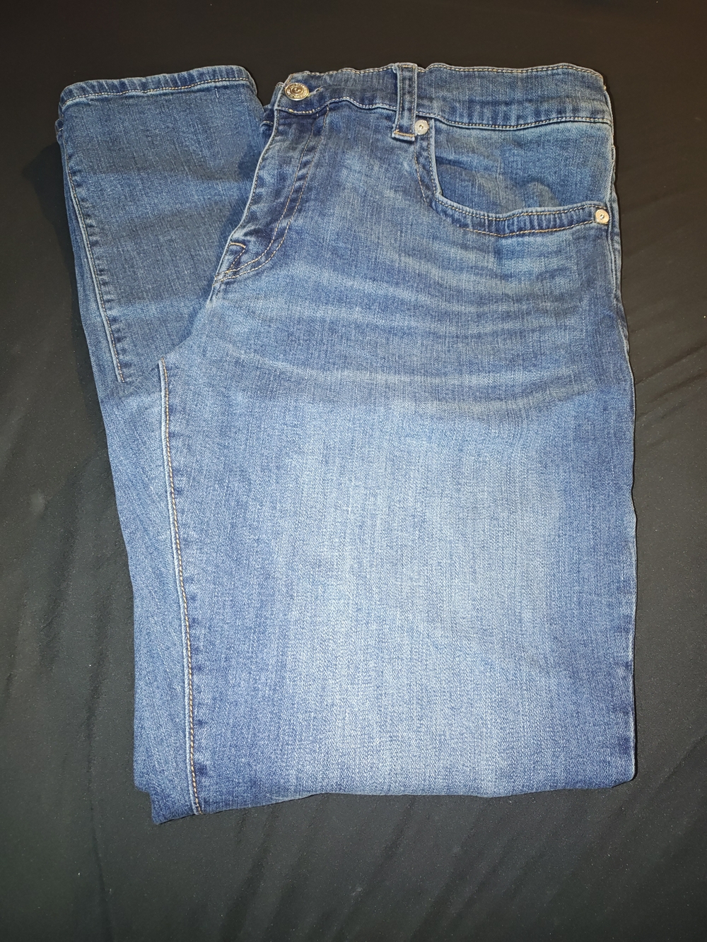 True Religion Slim Straight Jeans in Blue Denim